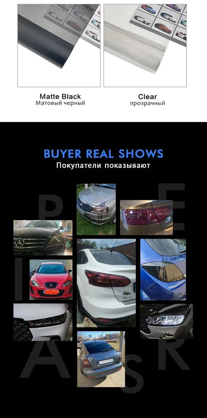 Car Headlight Tint Vinyl Warp Smoke Black Taillight Waterproof Car Stickers Headlight Taillight Fog Light Tailing Lamp Stickers