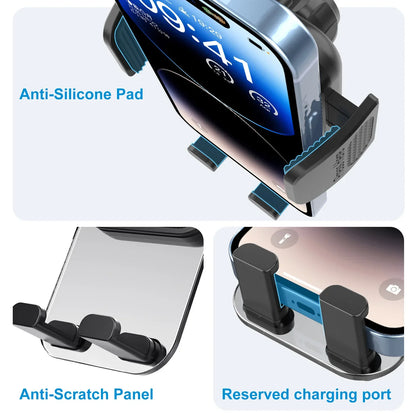 Car Phone Holder for Dashboard Windshield Acrylic Cellphone Mount Clip Support Stand for 4.7-7" Mobile Phone, Auto Accessories