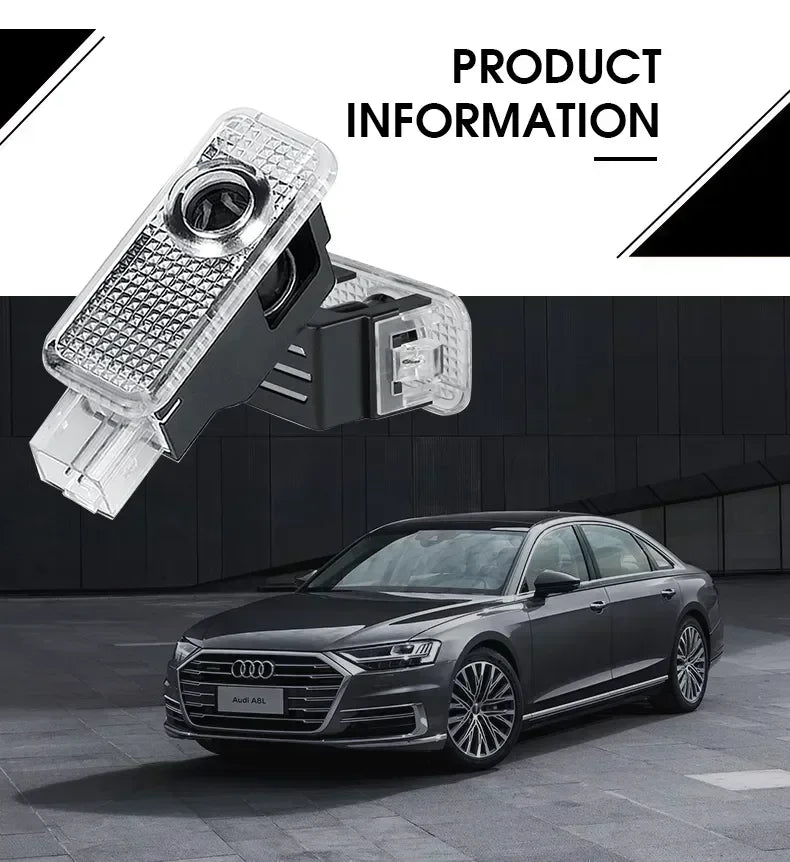 2/4Pcs Car Door Logo Light Led HD Projector Lamp For Audi A3 A4 B8 8P A6 C7 A5 Q5 B7 B6 B9 SLINE QUTTRO RS Q3 Q7 S3 S4 S5 S6 S8