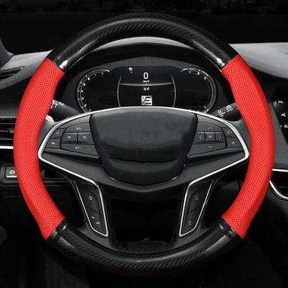 Universal Car Steering Wheel Cover. Carbon Fiber Leather Three-dimensional Anti Slip cover.