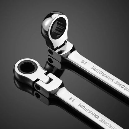 Car Flex Head Ratcheting Wrench Set- 8-17mm Metric Ratchet Combination Wrenches CrV Gear Spanner Ratchet Wrench Set Tools amagi