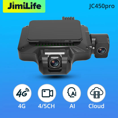 Jimi JC450Pro 4G DashCam ADAS 4/5 Channels AI Car DVR Camera Live Video GPS Tracking Remote Monitor Wifi Car Recorder Free APP