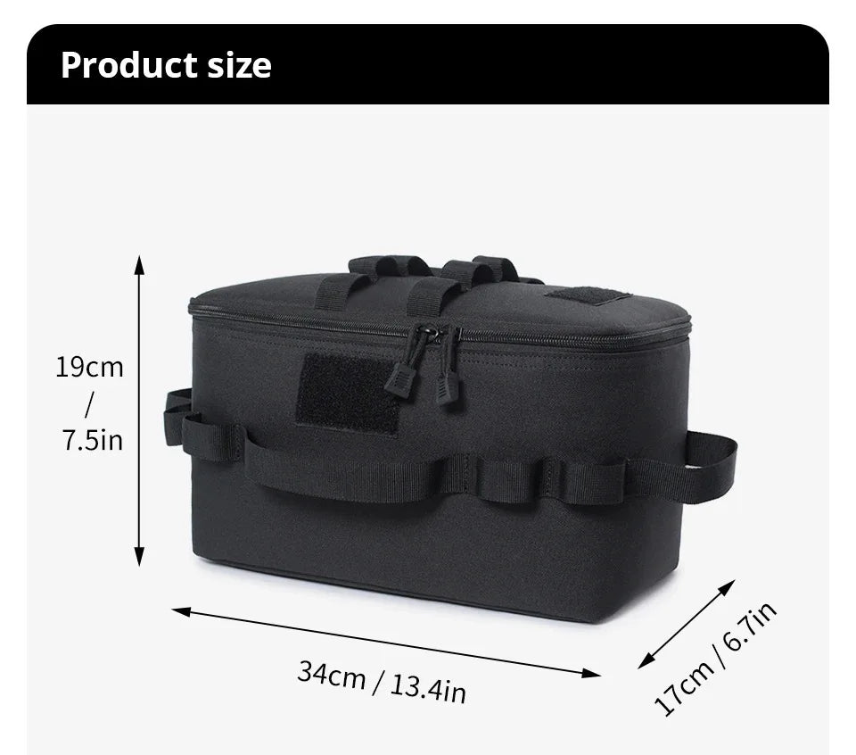 Outdoor Camping Gas Tank Storage Bag, Large Capacity Ground Nail Tool Bag, Gas Canister Picnic Cookware Utensils Kit Bag