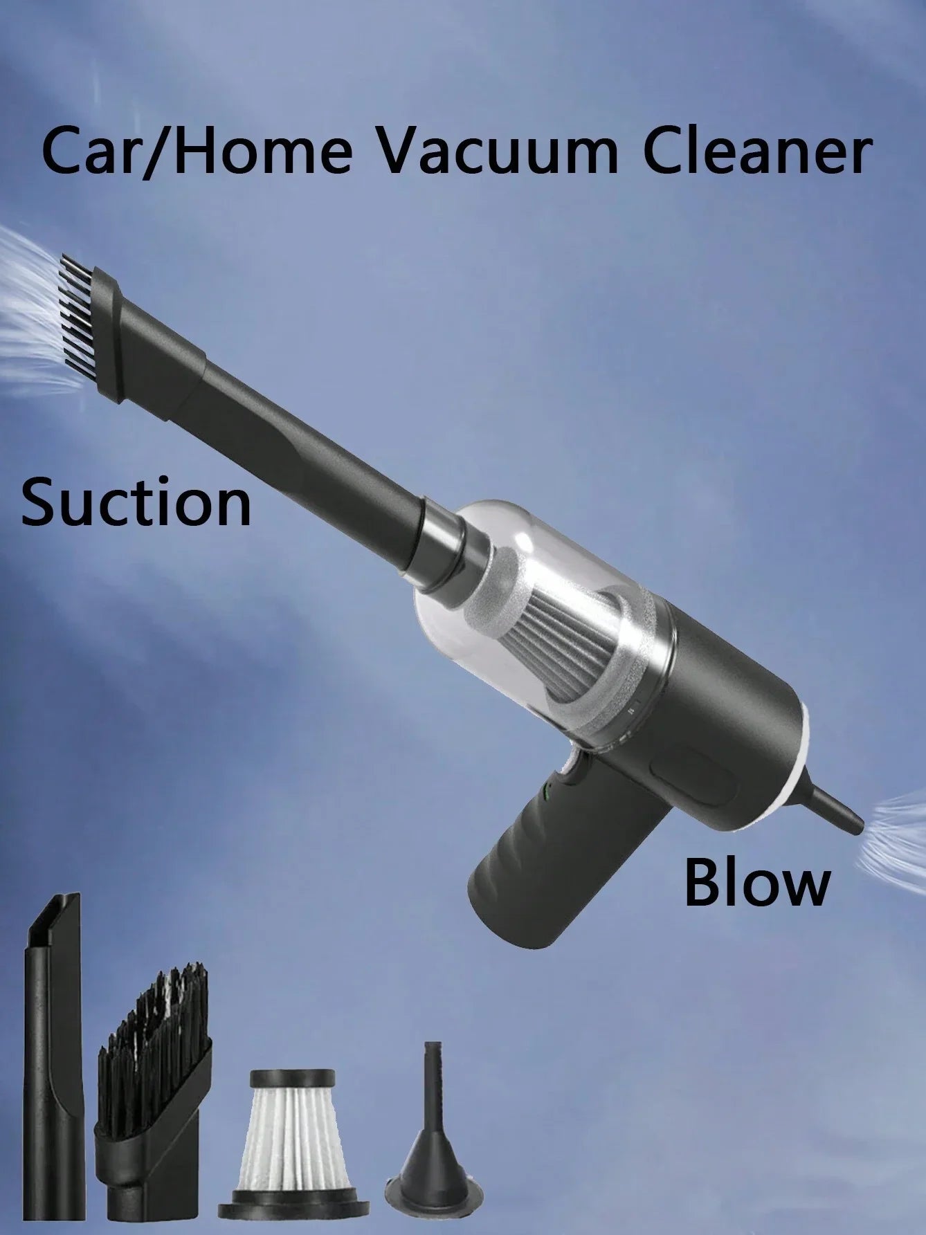 1pc Wireless Vacuum Cleaner Dual Use for Home and Car 120W