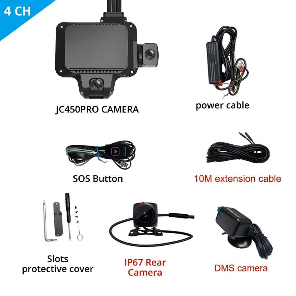 Jimi JC450Pro 4G DashCam ADAS 4/5 Channels AI Car DVR Camera Live Video GPS Tracking Remote Monitor Wifi Car Recorder Free APP