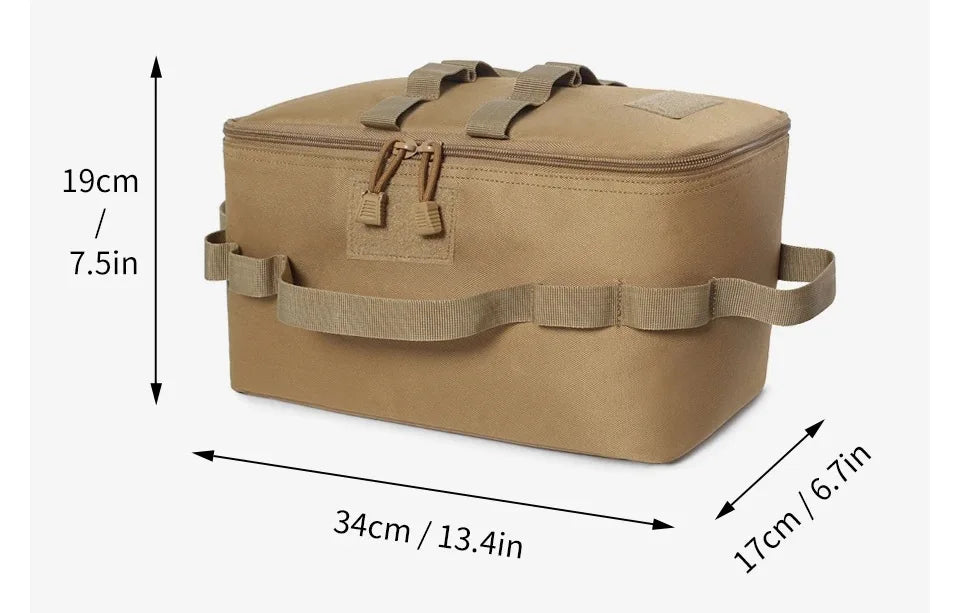 Outdoor Camping Gas Tank Storage Bag, Large Capacity Ground Nail Tool Bag, Gas Canister Picnic Cookware Utensils Kit Bag