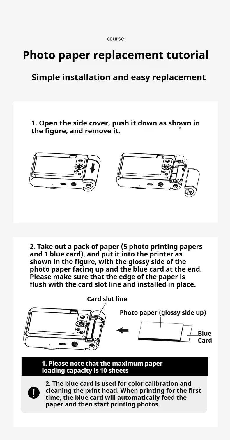 Z1  Polaroid cameras can use specialized photo paper and ribbon for color printing, with integrated sublimation function 48MP