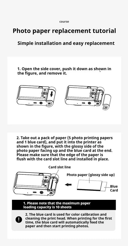 Z1  Polaroid cameras can use specialized photo paper and ribbon for color printing, with integrated sublimation function 48MP