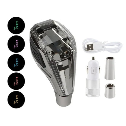 Crystal Multicolor LED Light Car Gear Shift Knob. Universal Modified Lever Handball