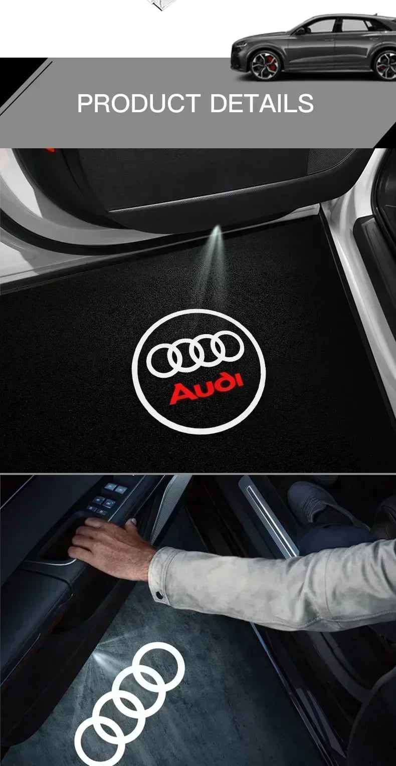 2/4Pcs Car Door Logo Light Led HD Projector Lamp For Audi A3 A4 B8 8P A6 C7 A5 Q5 B7 B6 B9 SLINE QUTTRO RS Q3 Q7 S3 S4 S5 S6 S8