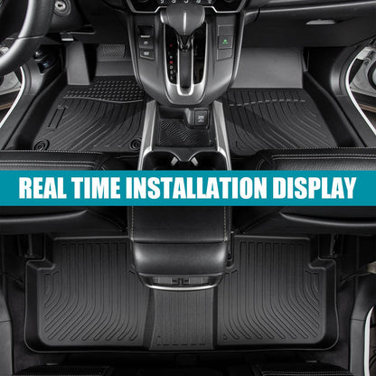 Car Floor Mats 3rd Row TPE Floor Liners For 2022-2024 Acura MDX All Weather