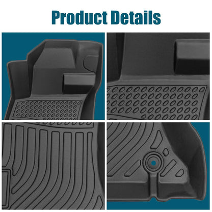 Car Floor Mats For 2013-2017 Crosstrek XV Black All-Weather TPE Rubber