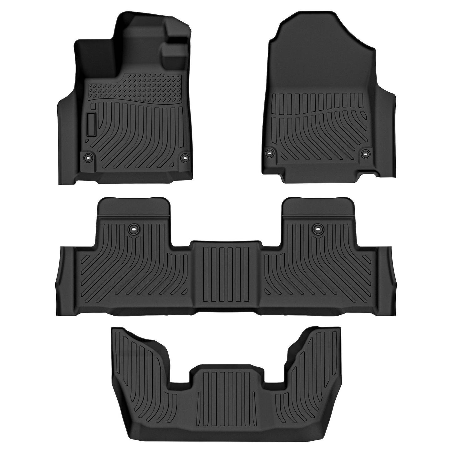 Car Floor Mats 3rd Row TPE Floor Liners For 2022-2024 Acura MDX All Weather