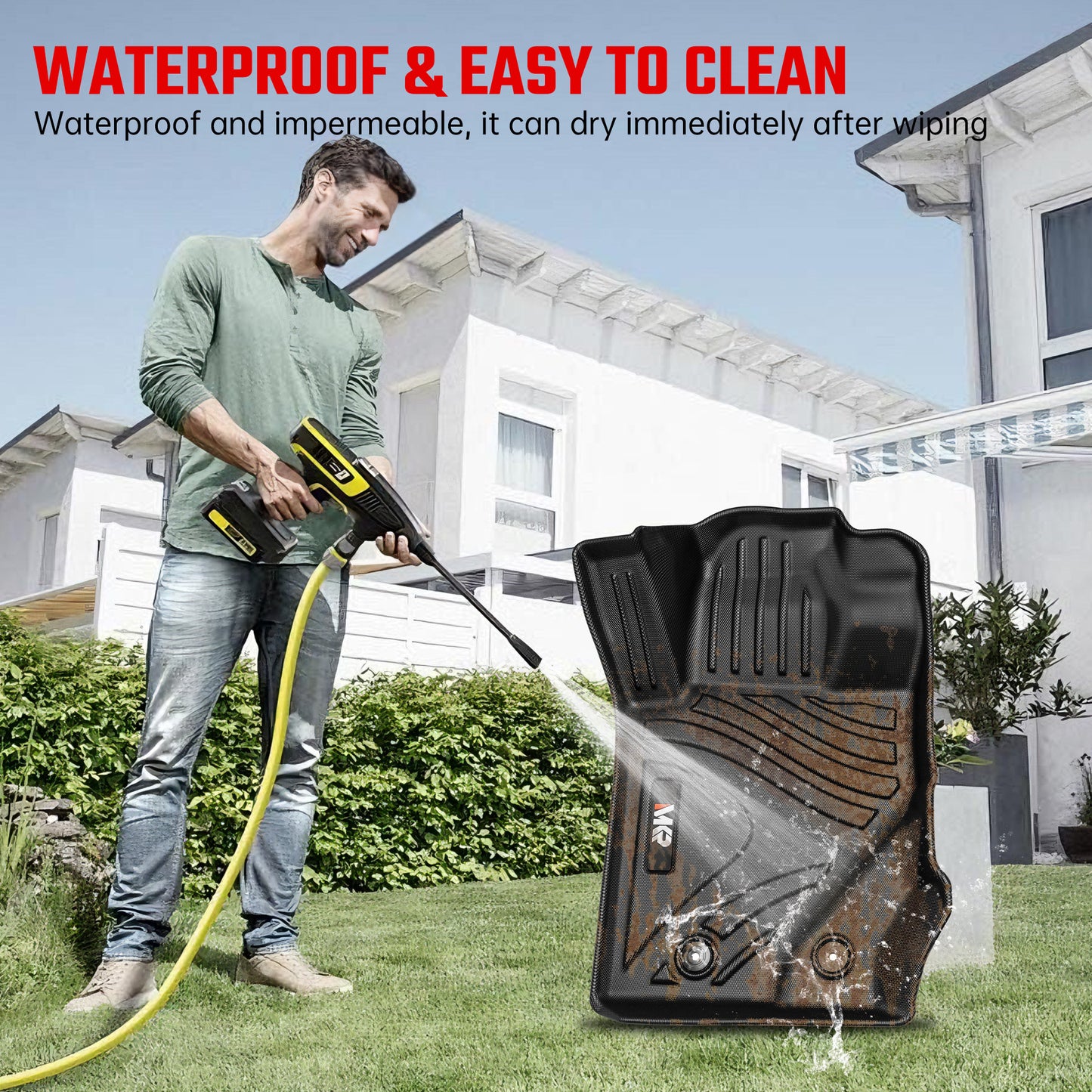 Car Floor Mats For 2021-2023 Ford Bronco 4 Doors 3D TPE All-Weather Floor Mats, Full Set Interior Car Accessories- Not Fit 2 Doors Version