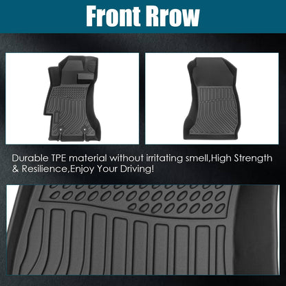 Car Floor Mats For 2013-2017 Crosstrek XV Black All-Weather TPE Rubber